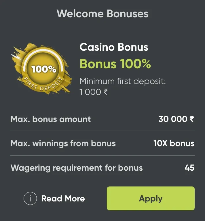 welcome bonus